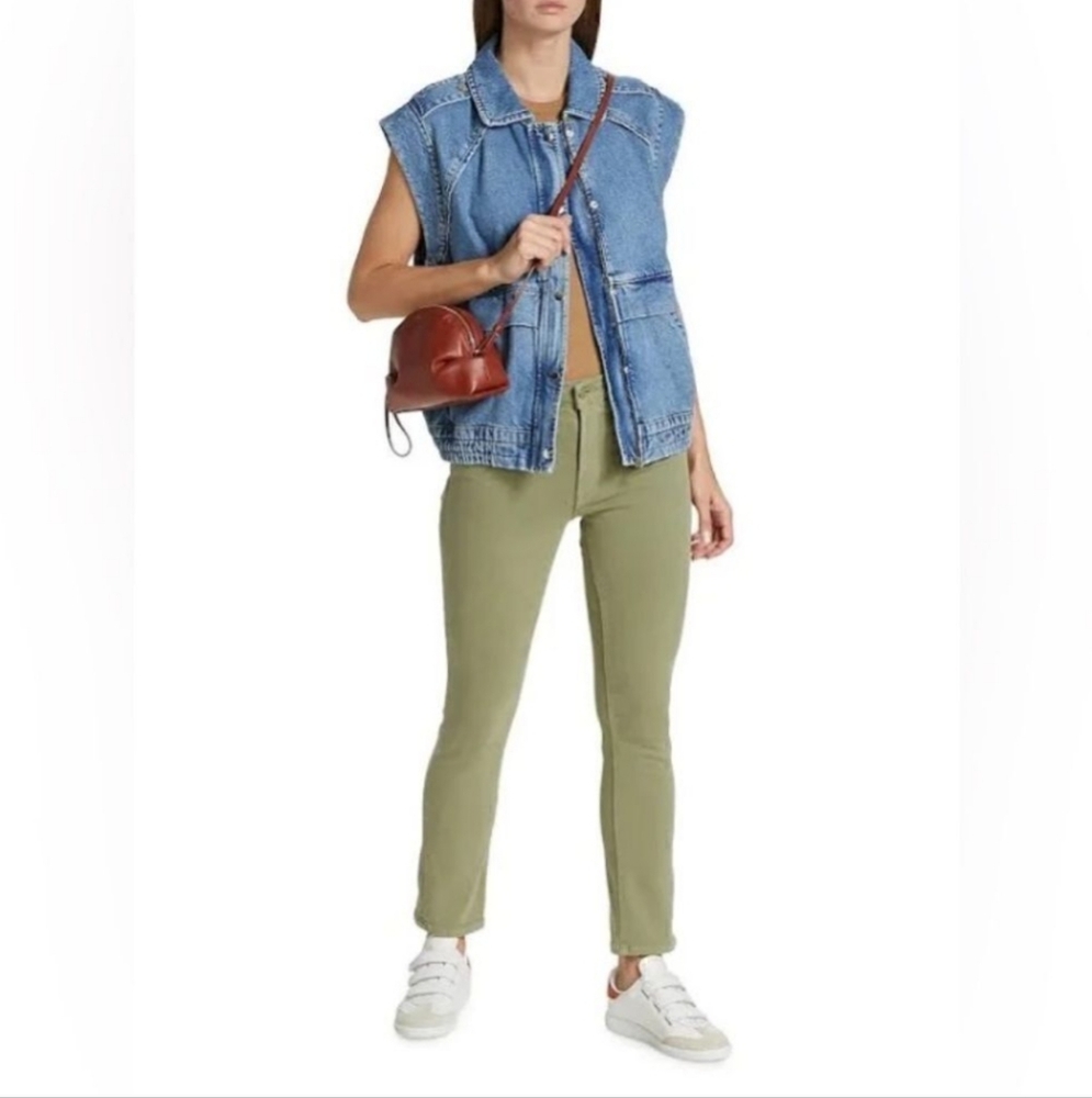 Mother mid rise dazzler ankle wash Green Skinny Jeans 25